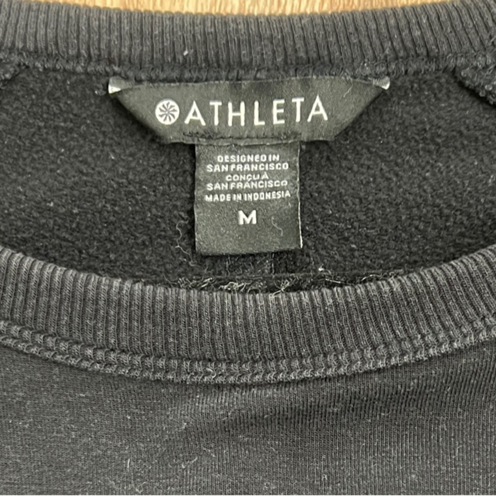 Athleta Coaster Luxe Sweatshirt Black Long Sleeve Sweatshirt Sz Medium - Picture 4 of 7